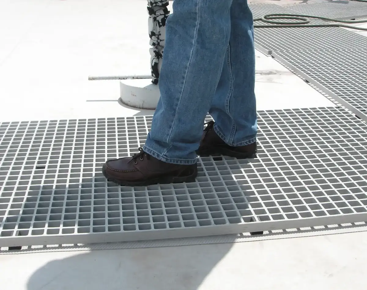 FRP platform walkway storage and logistics area at factory