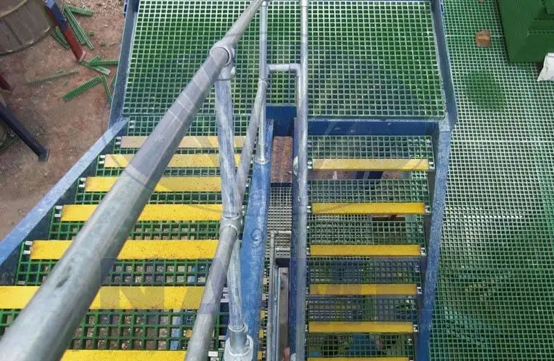 Corrosion resistant grating installed on offshore platform walkway