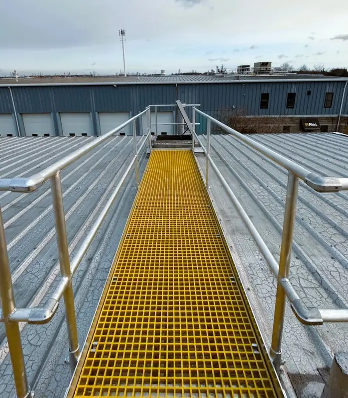 FRP walkway platform installation process cost savings